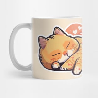 Sleepy Cat Valentine's Day Mug